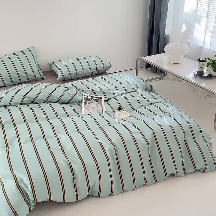 91家纺网 家纺一手货源 找家纺 怡家居 2022新款直播供货全棉印花四件套一 青涩