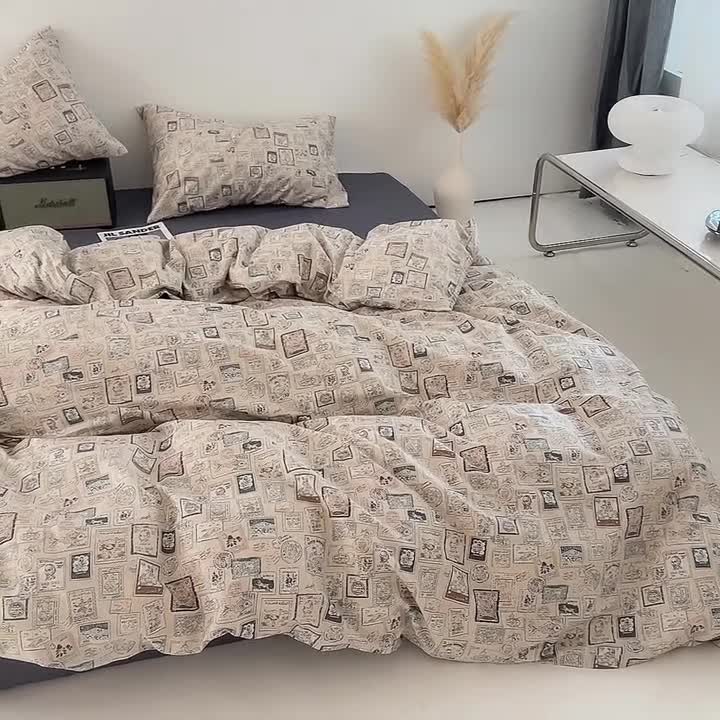 91家纺网 家纺一手货源 找家纺 怡家居 2022新款直播供货全棉印花四件套一 摩登