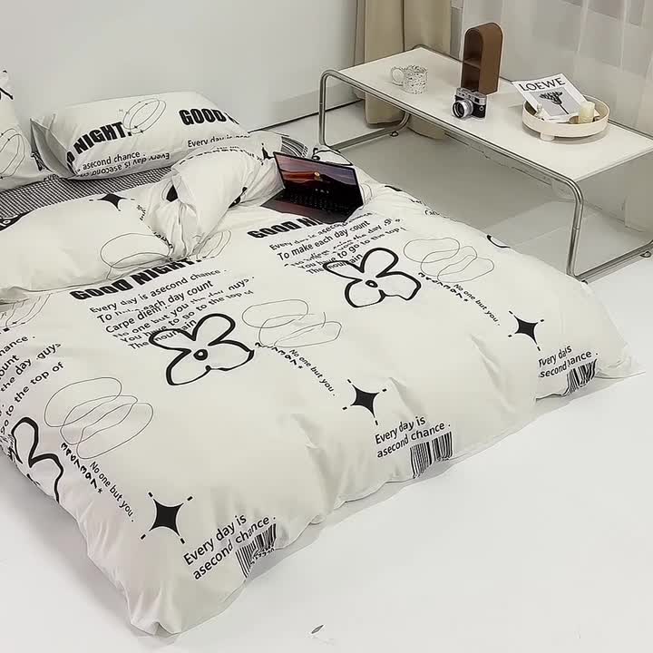 91家纺网 家纺一手货源 找家纺 怡家居 2022新款直播供货全棉印花四件套二 知语