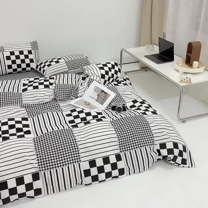 91家纺网 家纺一手货源 找家纺 怡家居 2022新款直播供货全棉印花四件套二 田野