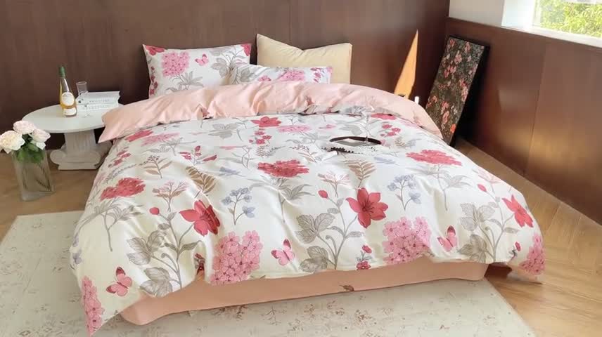 91家纺网 家纺一手货源 找家纺 时年 2023新款全棉小可爱系列四件套 丹青