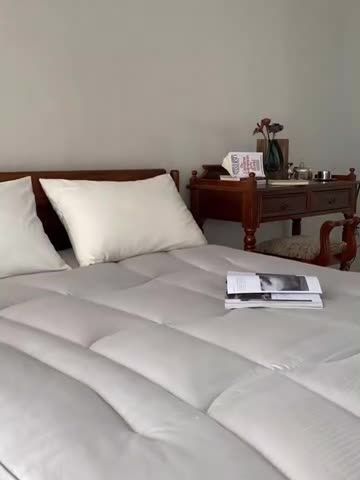 91家纺网 家纺一手货源 找家纺 安莱生活 2023新款原棉大豆床褥软床垫 灰色