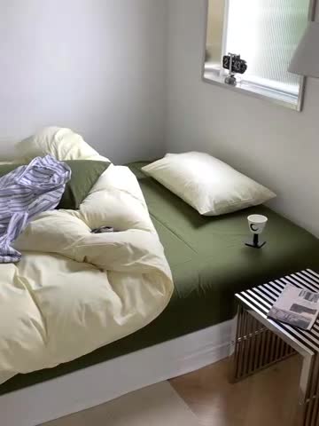 91家纺网 家纺一手货源 找家纺 例外Home新款40s全棉水洗棉混搭系列四件套 豆汁黄橄榄绿