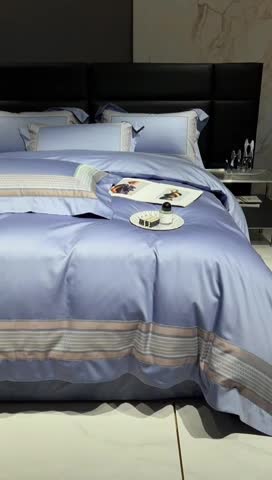 91家纺网 家纺一手货源 找家纺 （总）榻尚2023新款数码拼接匹马经典四件套维多利亚