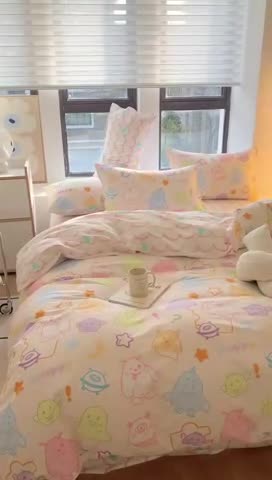 91家纺网 家纺一手货源 找家纺 澳萝拉 2023新款全棉印花四件套会员减5元古灵精怪