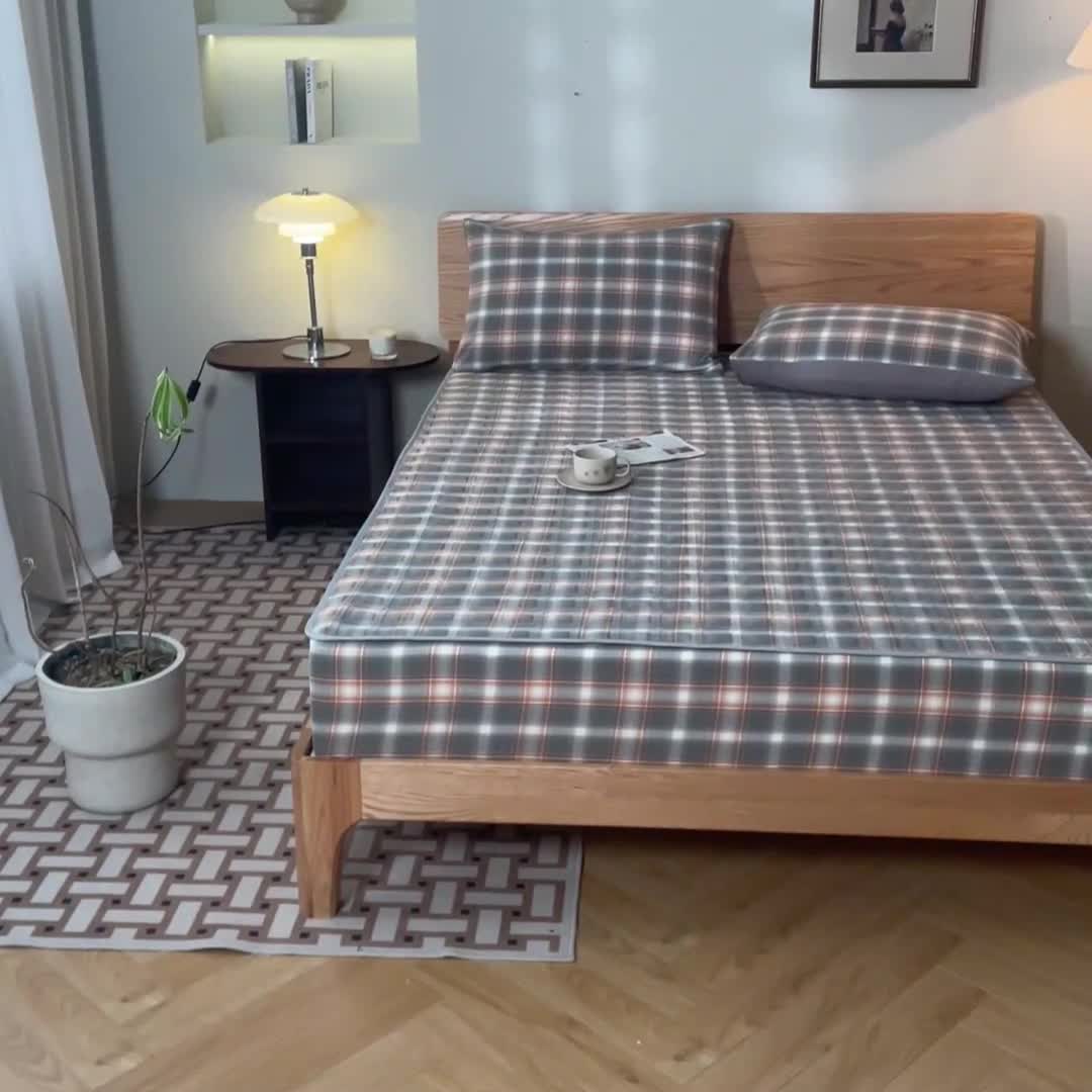 91家纺网 家纺一手货源 找家纺 蓝巢 2023新款全棉水洗棉大豆夹棉床笠 摩卡洛卡灰