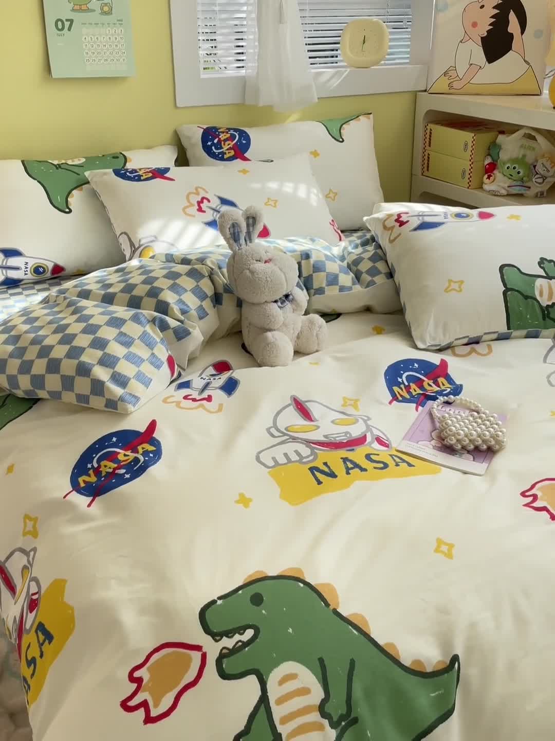 91家纺网 家纺一手货源 找家纺 雅居纺 2023新款全棉13070小清新四件套 迪加