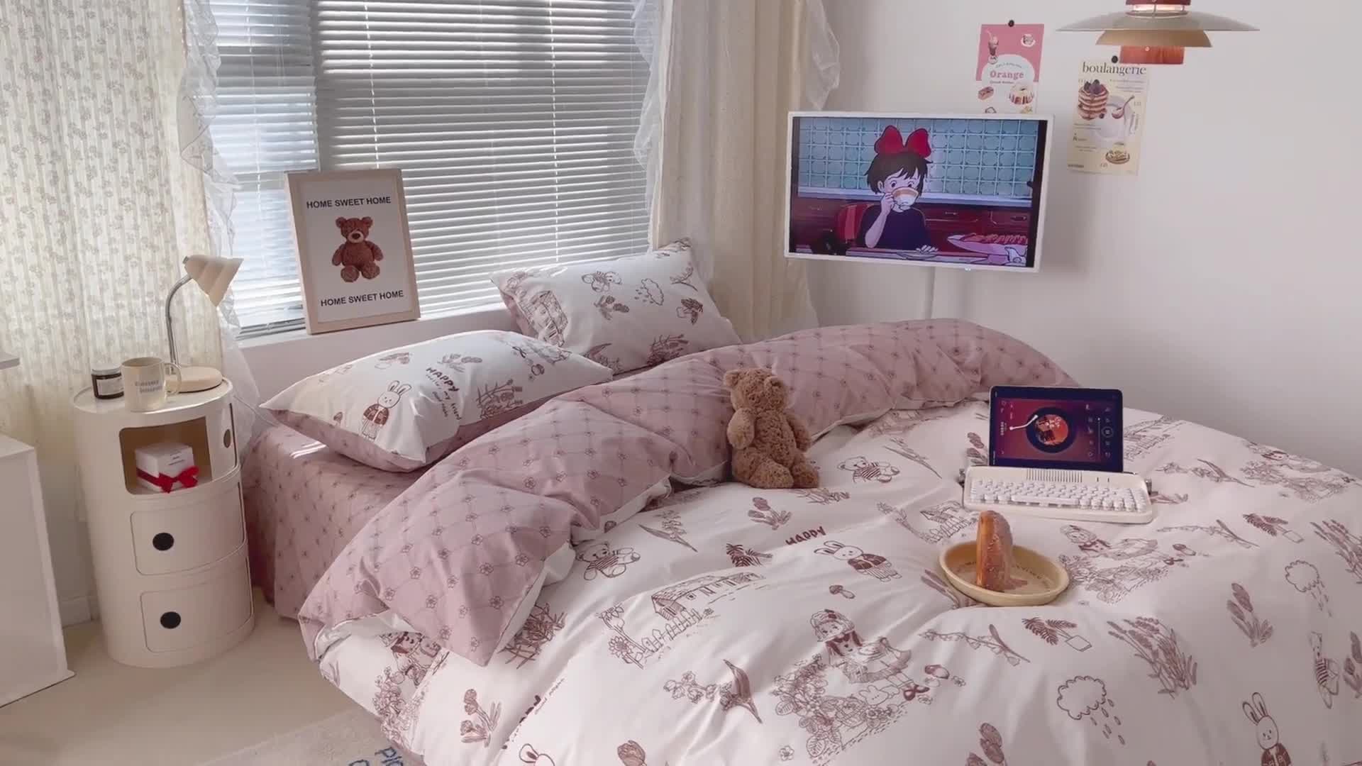 91家纺网 家纺一手货源 找家纺 昔可 2023新款全棉四件套 童话公主