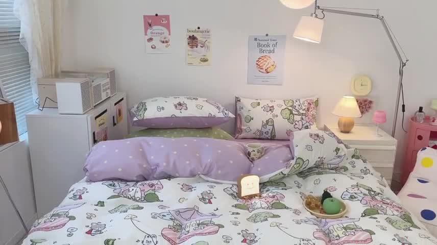 91家纺网 家纺一手货源 找家纺 昔可 2023新款小清新全棉四件套 欢乐游乐园