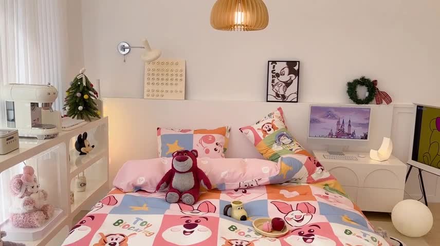 91家纺网 家纺一手货源 找家纺 昔可家纺 2023新款迪士尼系列全棉四件套 乐园连连看