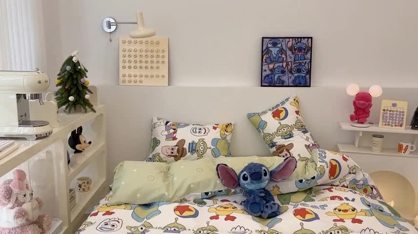 91家纺网 家纺一手货源 找家纺 昔可家纺 2023新款迪士尼系列全棉四件套 巴斯光年乐园