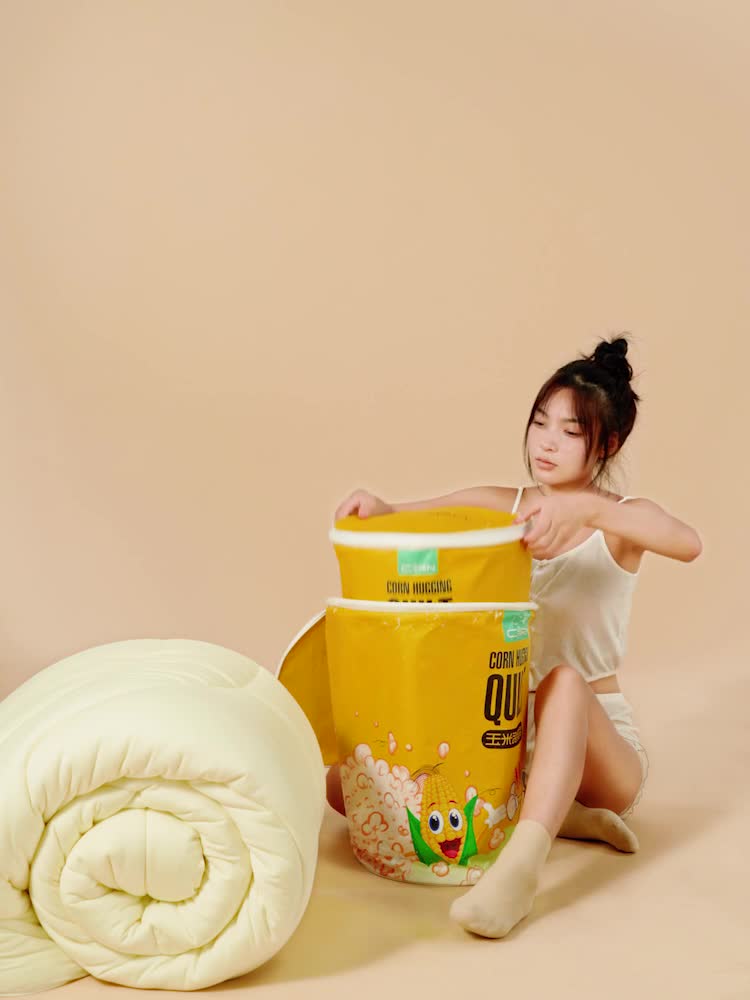 91家纺网 家纺一手货源 找家纺 卡姿家纺 2023新款玉米泡芙被