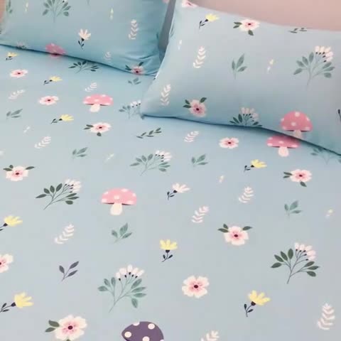 91家纺网 家纺一手货源 找家纺 棉乐町 2025新款加厚全棉床笠 春意盎然