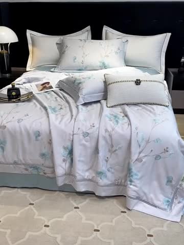 91家纺网 家纺一手货源 找家纺 娇逸家居 2024新款40天丝莫代尔镂空款夏凉被 洛佳蓝