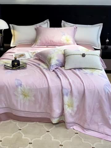 91家纺网 家纺一手货源 找家纺 娇逸家居 2024新款40天丝莫代尔镂空款夏凉被 花未央