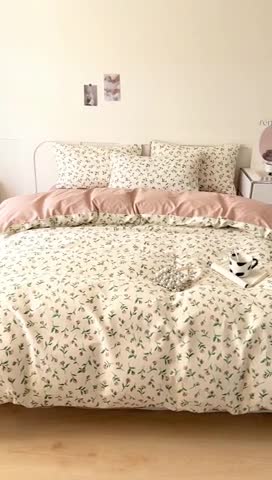 91家纺网 家纺一手货源 找家纺 希文 2023新款13372全棉印花四件套-恋语系列 凡尔赛