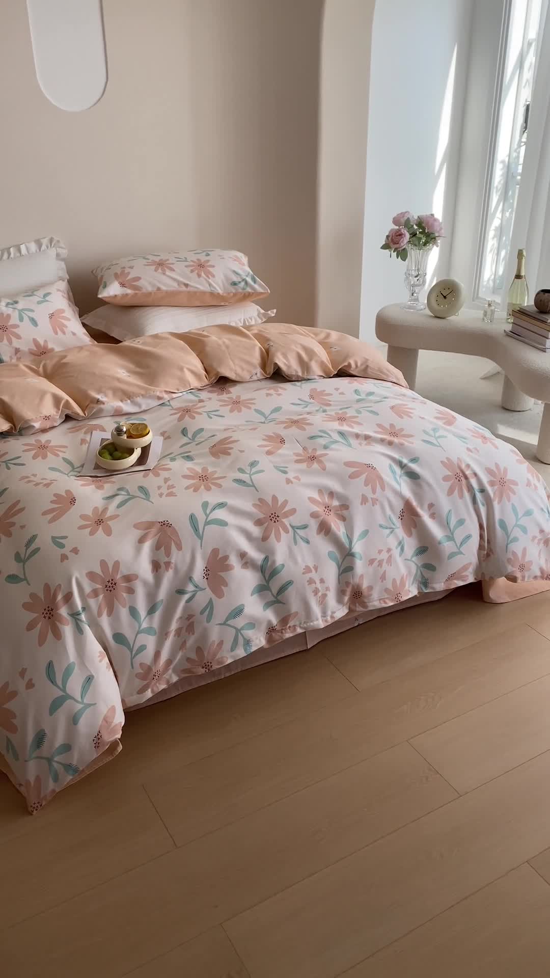 91家纺网 家纺一手货源 找家纺 （总）沐棉家居 2023新款13372小清新全棉印花四件套