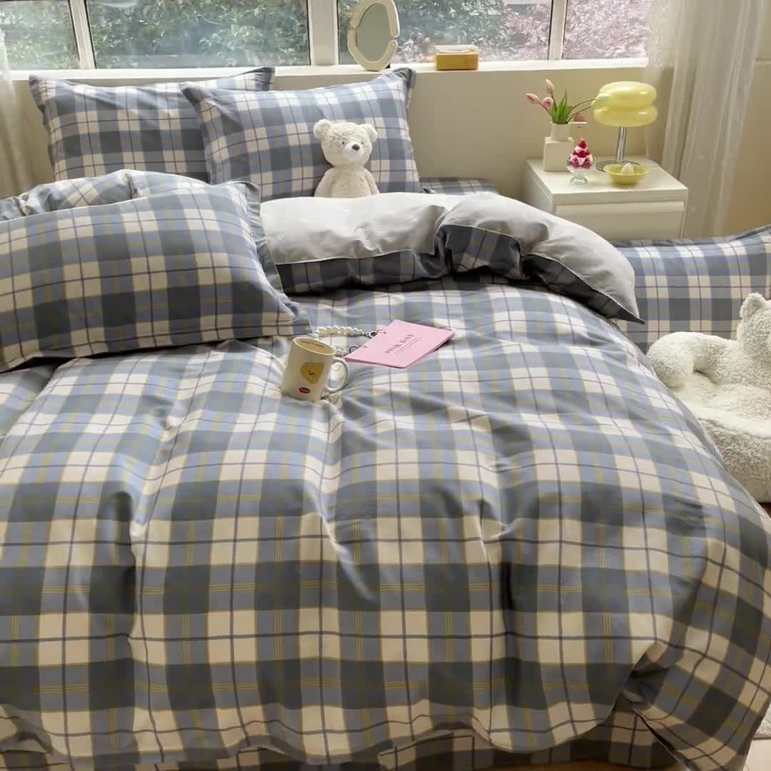 91家纺网 家纺一手货源 找家纺 铭成家纺 2024新款全棉小清新系列四件套（预留缩水） 朗阁