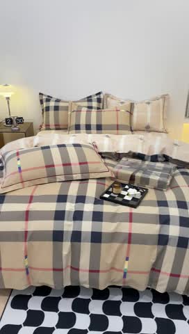 91家纺网 家纺一手货源 找家纺 棉生活 2022新款全棉铂金棉小资系列四件套 雅奢格