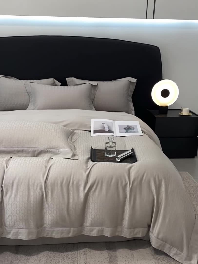 91家纺网 家纺一手货源 找家纺 奥汀洛2024直播轻奢高端工艺款100支天丝棉提花四件套