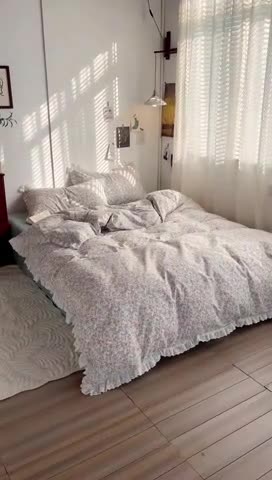 91家纺网 家纺一手货源 找家纺 千朵 2023新款蕾丝花边四件套 紫苏