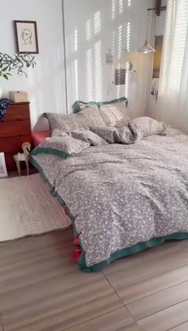 91家纺网 家纺一手货源 找家纺 千朵 2023新款蕾丝花边四件套 玛丽莲