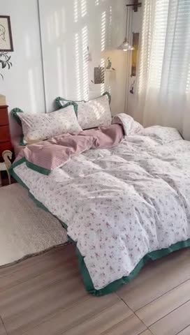 91家纺网 家纺一手货源 找家纺 千朵 2023新款蕾丝花边四件套 春风里