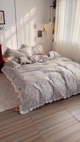 91家纺网 家纺一手货源 找家纺 千朵 2023新款蕾丝花边四件套 安妮