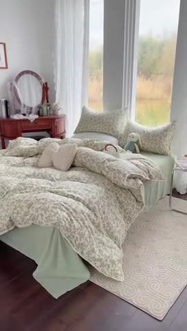 91家纺网 家纺一手货源 找家纺 （总）千朵 2023新款A类母婴级全棉纯棉双层纱四件套