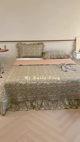 91家纺网 家纺一手货源 找家纺 上喜 热卖双面全棉水洗韩系小碎花床盖 秘密花园