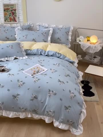 91家纺网 家纺一手货源 找家纺 澳梵  2023新款法式清新四件套-晚风告白 晚风告白