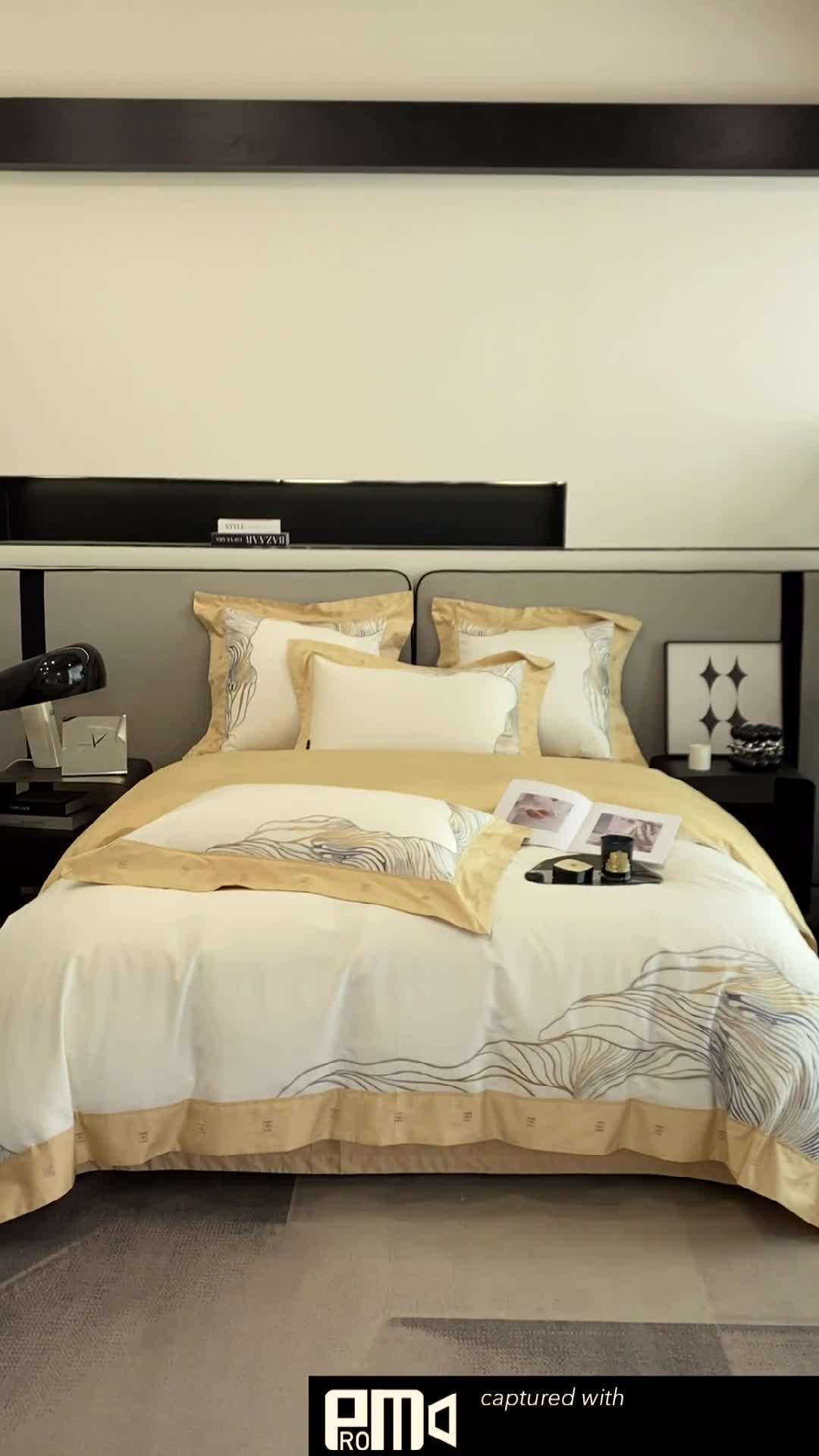 91家纺网 家纺一手货源 找家纺 品家居2025新款全棉长绒棉四件套 卡恩-香槟