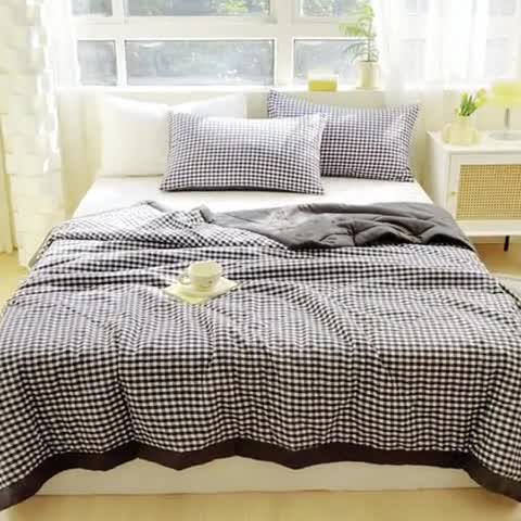 91家纺网 家纺一手货源 找家纺 慕尚 2025新款无印风夏被 布丁黑