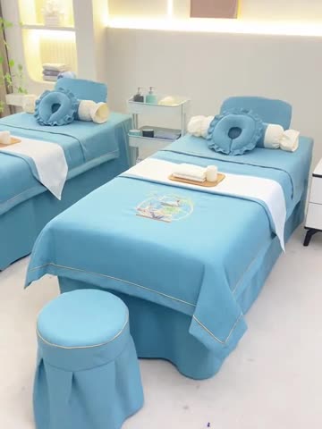 91家纺网 家纺一手货源 找家纺 莉人坊 2023新款棉麻佳颜小鹿 床罩 佳颜小鹿 湖蓝