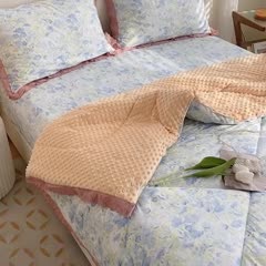 91家纺网 家纺一手货源 找家纺 一米阳光 2023新款纯棉蕾丝豆豆被被子被芯 幻境