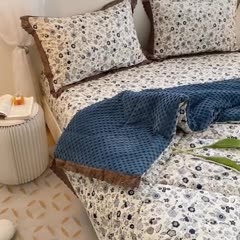 91家纺网 家纺一手货源 找家纺 一米阳光 2023新款纯棉蕾丝豆豆被被子被芯 兰溪园