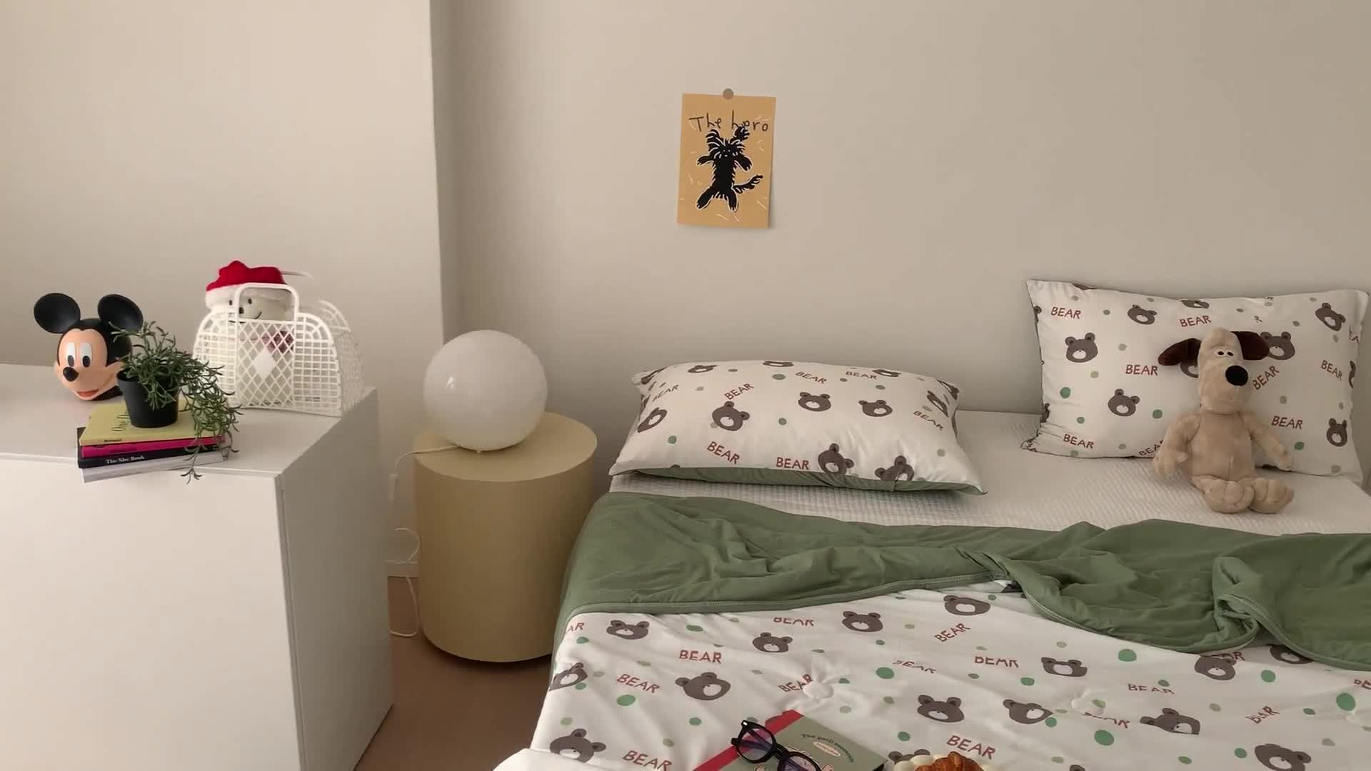 91家纺网 家纺一手货源 找家纺 星期八 2023新款针织棉卡通夏被被子被芯 波点熊