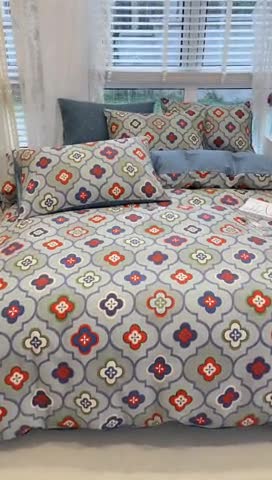 91家纺网 家纺一手货源 找家纺 晨希 2023年新款全棉印花北欧款多规格四件套 波西米亚