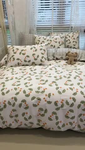 91家纺网 家纺一手货源 找家纺 晨希2023年新款全棉花卉印花简约款多规格四件套 杏花雨