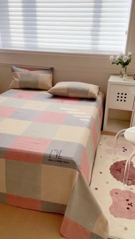 91家纺网 家纺一手货源 找家纺 居美良品 2025新款老粗布床单 浮光-红