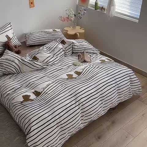 91家纺网 家纺一手货源 找家纺 怡家居 2023春夏新款全棉卡通系列四件套 欢乐音符