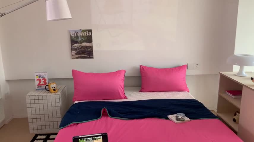 91家纺网 家纺一手货源 找家纺 星期八 2023马卡龙针织棉大豆夏被 桃粉藏蓝