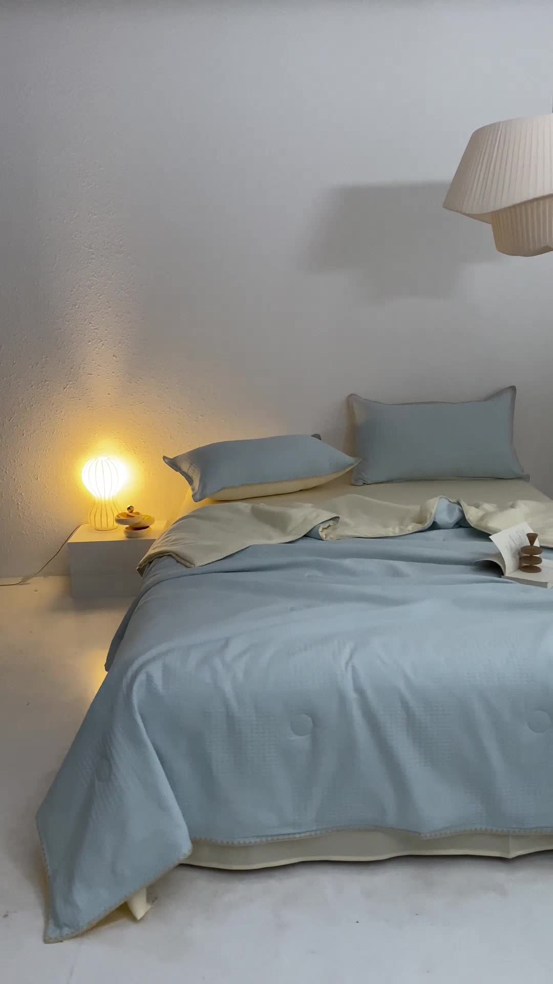 91家纺网 家纺一手货源 找家纺 沐棉家居 2024新款全棉华夫格单品夏被 华夫格-兰