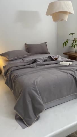 91家纺网 家纺一手货源 找家纺 （总）沐棉家居 2023新款全棉华夫格夏被四件套