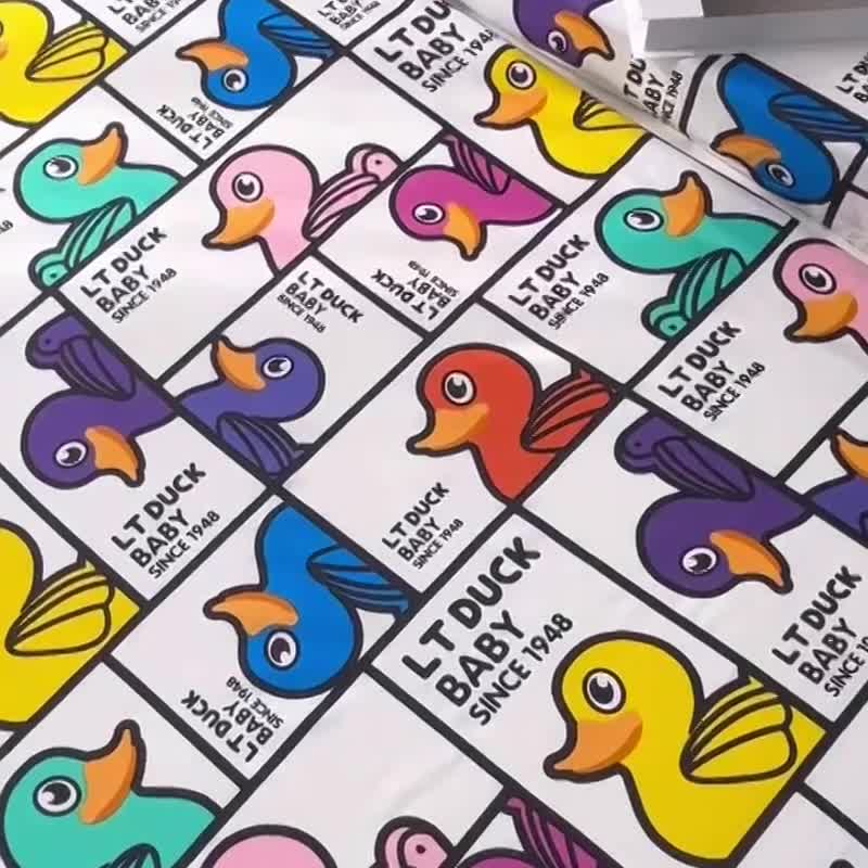 91家纺网 家纺一手货源 找家纺 小虾米 2023新款上下铺小黄鸭系列全棉床笠（可定制） 摇滚鸭