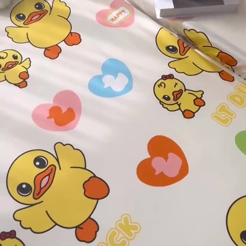 91家纺网 家纺一手货源 找家纺 小虾米 2023新款上下铺小黄鸭系列全棉被套 可爱鸭