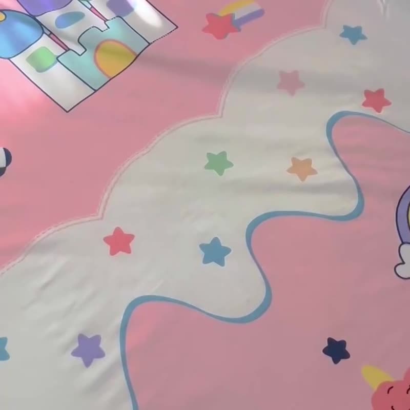 91家纺网 家纺一手货源 找家纺 小虾米 2023新款卡通系列全棉床笠（可定制） 甜甜的梦粉