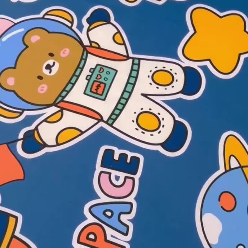 91家纺网 家纺一手货源 找家纺 小虾米 2023新款卡通系列全棉床笠（可定制） 宇宙空间站