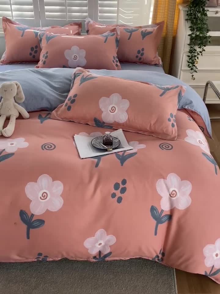 91家纺网 家纺一手货源 找家纺 仟人梦 2024新款直播爆款植物羊绒四件套单被套 AB嫣然