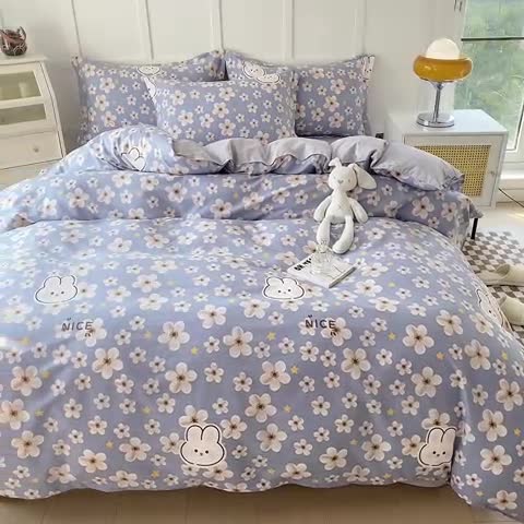 91家纺网 家纺一手货源 找家纺 帛织澜  2025新款全棉喷气12868系列纯棉四件套 洛可可